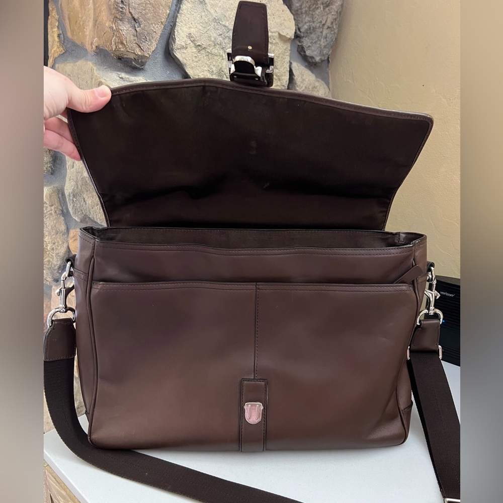 Coach Lexington Mahogany Leather Laptop Bag - Picture 4 of 16
